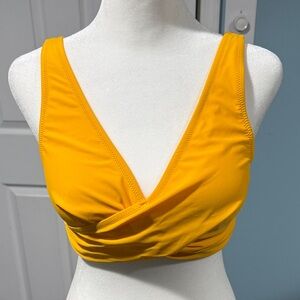 Cupshe Vibrant Yellow Wrap Bikini Top